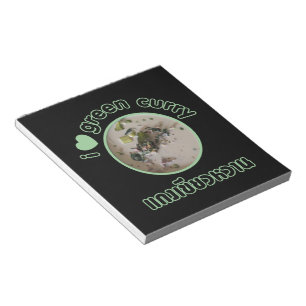 Ik hou van Thai Green Curry ... Thailand Street Fo Notitieblok
