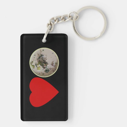 Ik hou van Thai Green Curry ... Thailand Street Fo Sleutelhanger (achterkant)