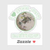 Ik hou van Thai Green Curry ... Thailand Street Fo Sticker (Vel)