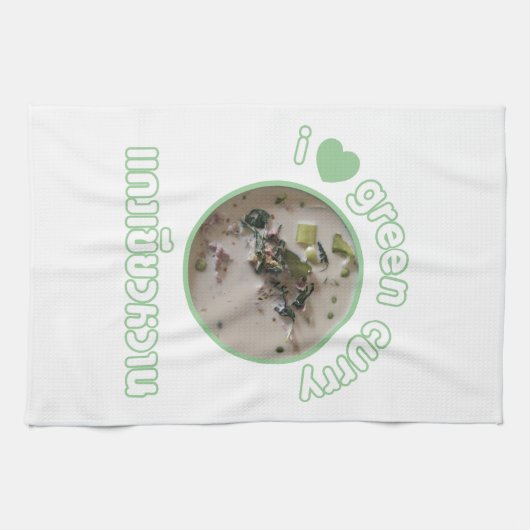 Ik hou van Thai Green Curry ... Thailand Street Fo Theedoek (Horizontaal)