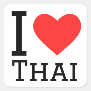 Ik hou van Thai Vierkante Sticker
