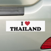 Ik hou van Thailand Bumpersticker (Op auto)