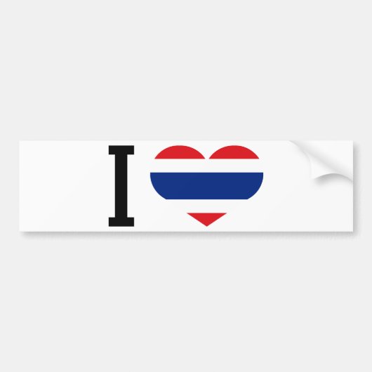 Ik hou van Thailand Bumpersticker (Voorkant)