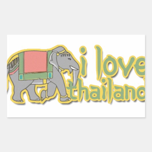 Ik hou van Thailand Rechthoekige Sticker (Voorkant)