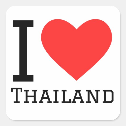 Ik hou van Thailand Vierkante Sticker (Voorkant)