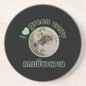 Ik hou van Thais groen curry ... Thailand Street F Zandsteen Onderzetter (Voorkant)