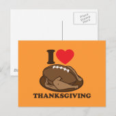 Ik hou van Thanksgiving Feestdagenkaart (Voorkant / Achterkant)