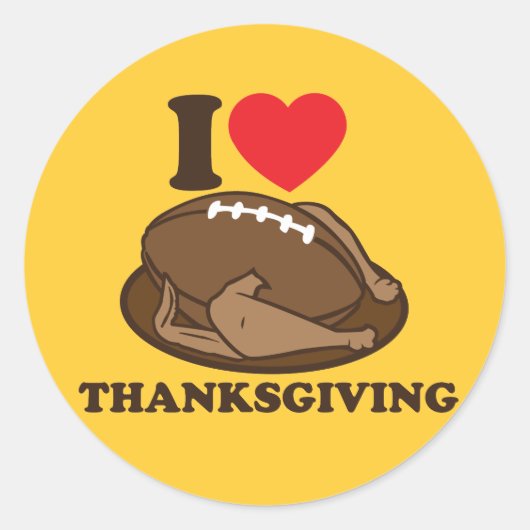 Ik hou van Thanksgiving Ronde Sticker (Voorkant)