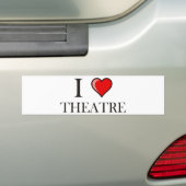 Ik hou van theater bumpersticker (Op auto)
