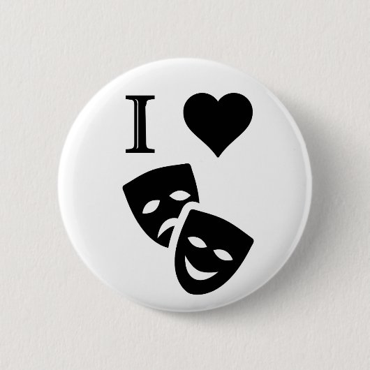 Ik hou van theater ronde button 5,7 cm (Voorkant)