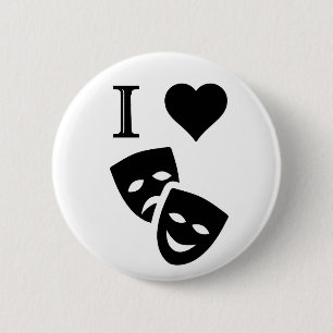 Ik hou van theater ronde button 5,7 cm
