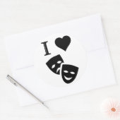 Ik hou van theater ronde sticker (Envelop)