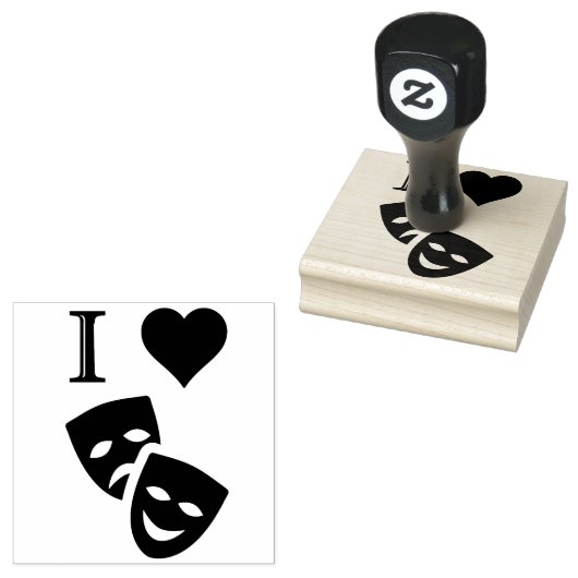 Ik hou van theater rubberstempel (Gestempeld)