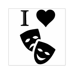 Ik hou van theater rubberstempel