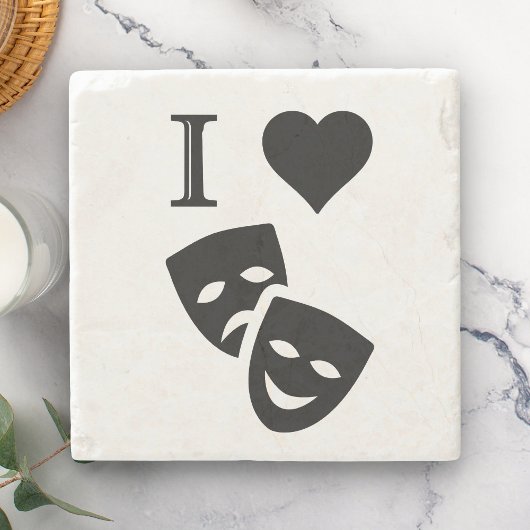 Ik hou van theater stenen onderzetter