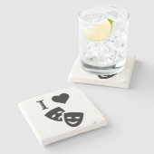 Ik hou van theater stenen onderzetter (Zijkant)