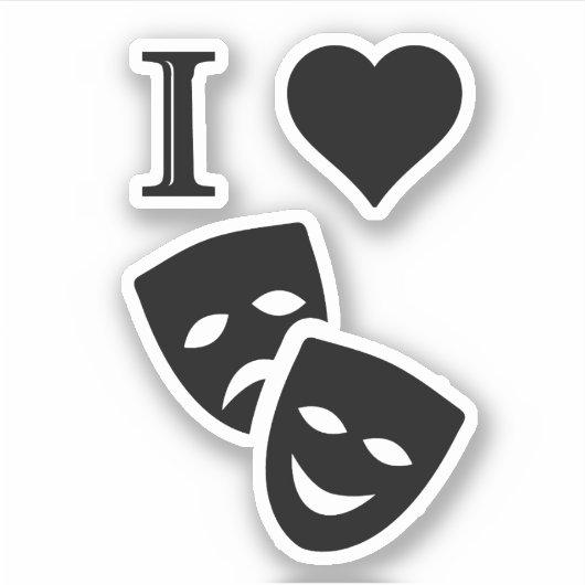 Ik hou van theater sticker (Voorkant)