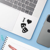 Ik hou van theater sticker (Laptop met iPhone)
