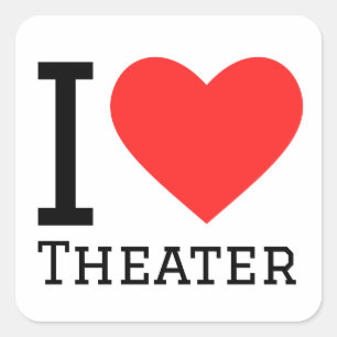 Ik hou van theater vierkante sticker