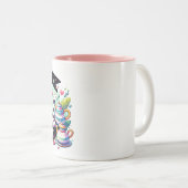 Ik hou van thee en fretten tweekleurige koffiemok (Voorkant rechts)