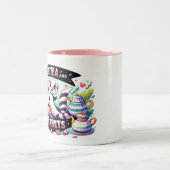 Ik hou van thee en fretten tweekleurige koffiemok (Center)