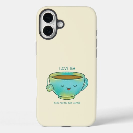 Ik hou van thee, zowel kruidenthee als verbale gra Case-Mate iPhone case (Achterkant)