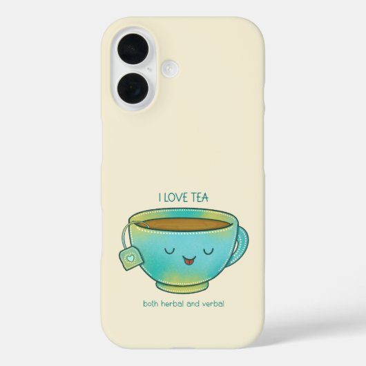 Ik hou van thee, zowel kruidenthee als verbale gra Case-Mate iPhone case (Achterkant)