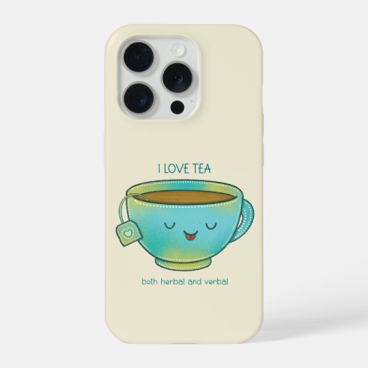 Ik hou van thee, zowel kruidenthee als verbale gra iPhone hoesje (Achterkant)