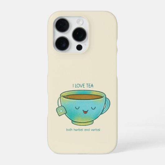 Ik hou van thee, zowel kruidenthee als verbale gra iPhone hoesje (Achterkant)