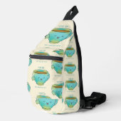 Ik hou van thee, zowel kruidenthee als verbale gra sling bag (Rechterhoek)