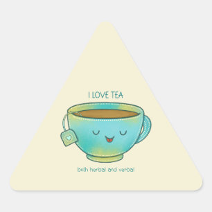 Ik hou van thee, zowel kruidenthee als verbale gra sticker