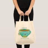 Ik hou van thee, zowel kruidenthee als verbale gra tote bag (Voorkant (product))