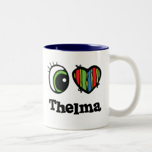 Ik hou van Thelma Tweekleurige Koffiemok