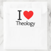 Ik hou van theologie rechthoekige sticker (Tas)