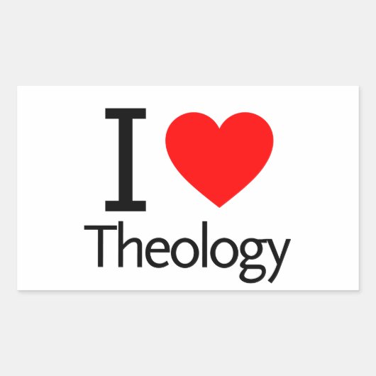 Ik hou van theologie rechthoekige sticker (Voorkant)