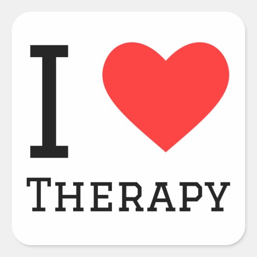 Ik hou van therapie vierkante sticker (Voorkant)
