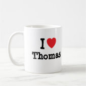 Ik hou van Thomas hart op maat Koffiemok (Links)
