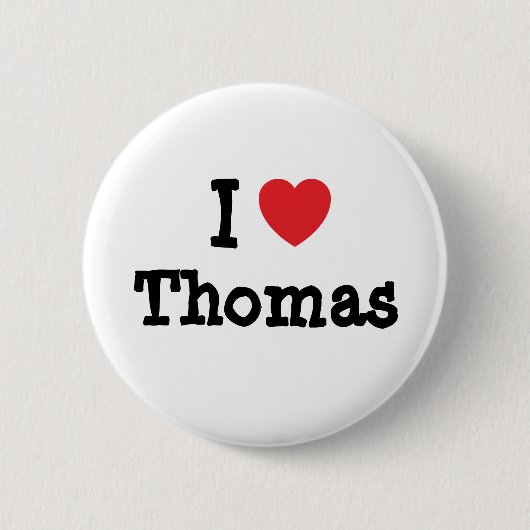 Ik hou van Thomas hart op maat Ronde Button 5,7 Cm (Voorkant)
