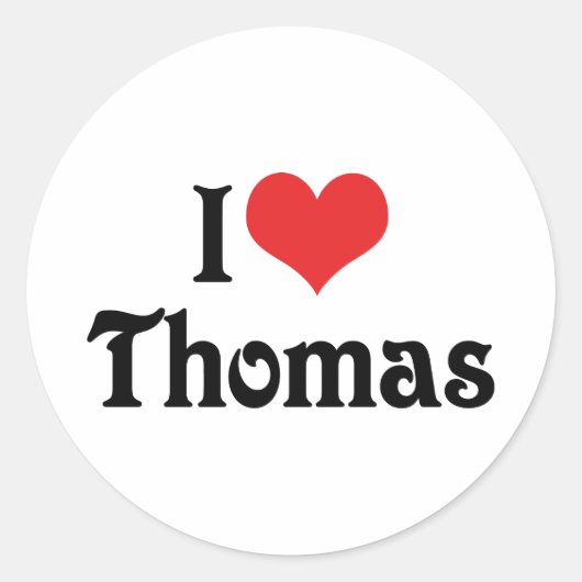 Ik hou van Thomas Ronde Sticker (Voorkant)