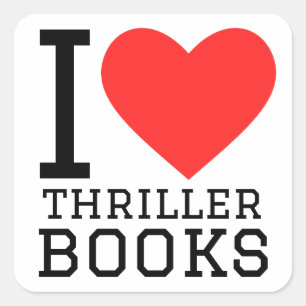 Ik hou van thrillerboeken vierkante sticker