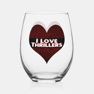 Ik hou van Thrillers Black Wijnglas Zonder Voet