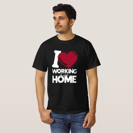 Ik hou van thuiswerken t-shirt (Voorkant volledig)
