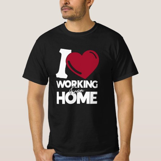 Ik hou van thuiswerken t-shirt (Voorkant)