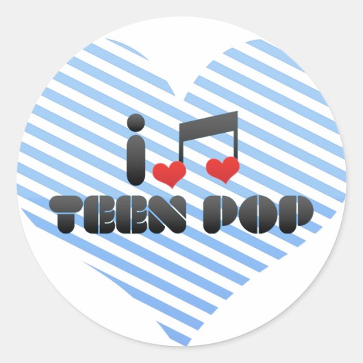 Ik hou van tiener Pop Ronde Sticker (Voorkant)