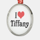 Ik hou van Tiffany Metalen Ornament (Links)