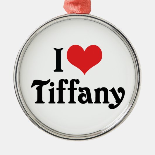 Ik hou van Tiffany Metalen Ornament (Voorkant)
