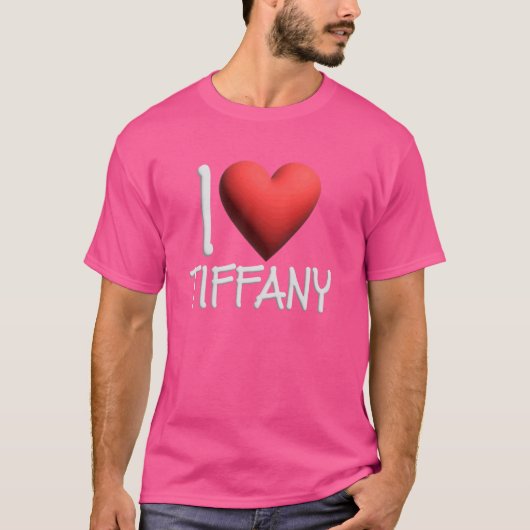 Ik hou van Tiffany Naam Gepersonaliseerde Meisje V T-shirt (Voorkant)