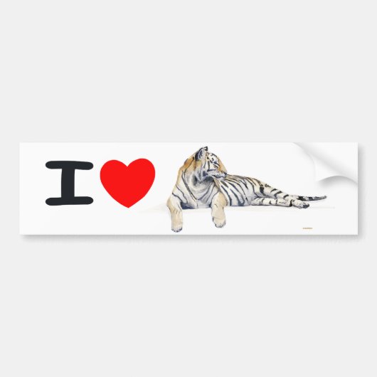Ik hou van Tigers Bumpersticker (Voorkant)