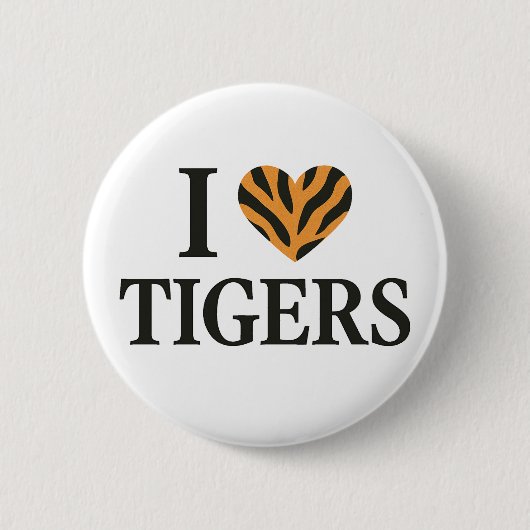 Ik hou van Tigers Ronde Button 5,7 Cm (Voorkant)