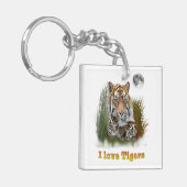 Ik hou van Tigers Sleutelhanger (Voorkant Links)
